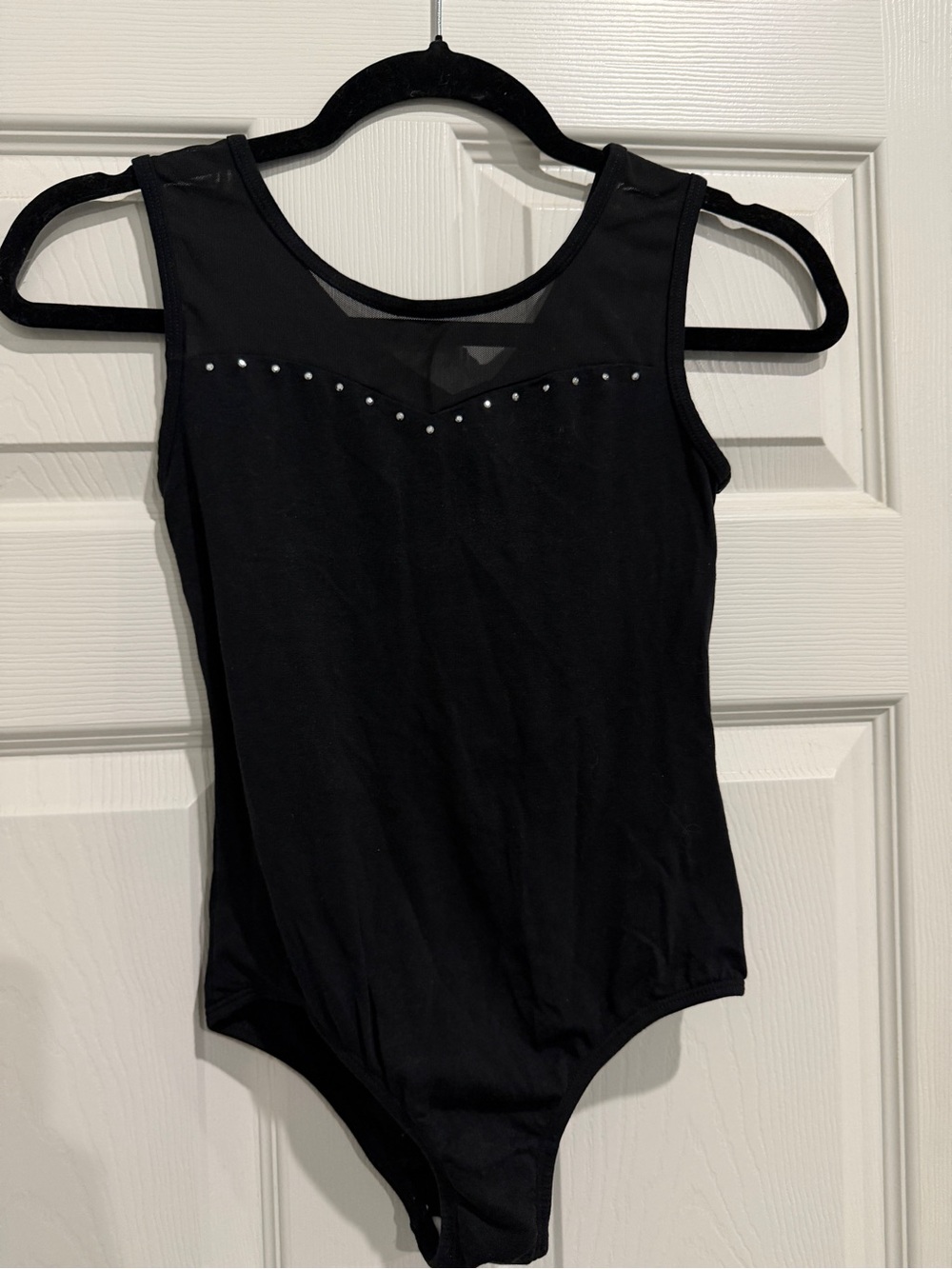 Set of 2 Cat & Jack Black Rhinestone Mesh Insert Leotard